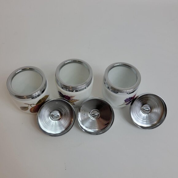 (3) Royal Worcester EGG CODDLERS Porcelain Plum Peach Currant Berries England - Picture 5 of 6